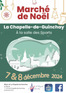 Affiche du marché de Noël 2024 à La Chapelle-de-Guinchay